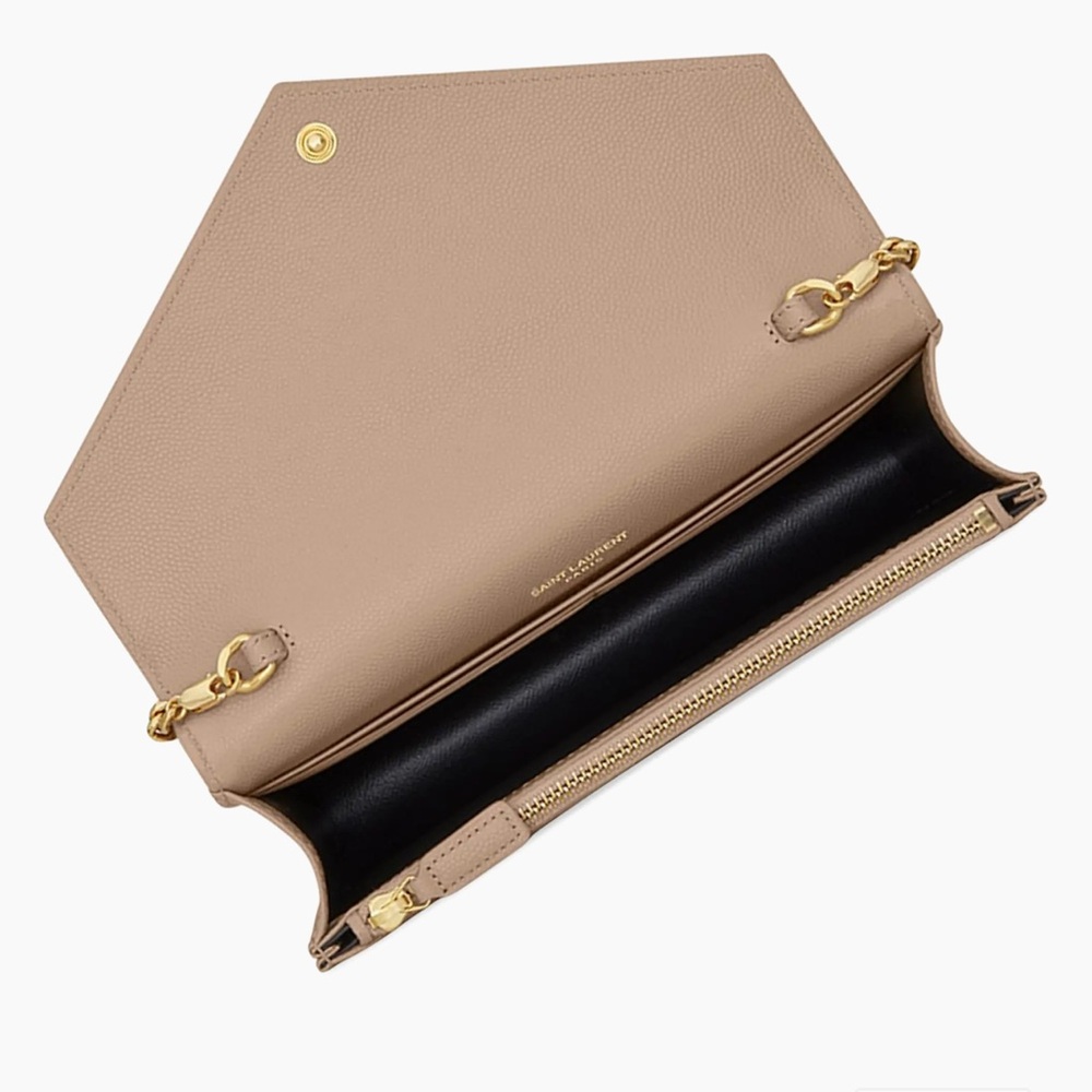 Saint Laurent Tan Chevron Crossbody Bag - Picture 2 of 5